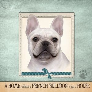 Pillow French bulldog white NEW